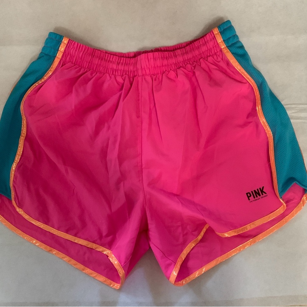 NWT PINK Victoria's Secret Pink and Teal Athletic Shorts